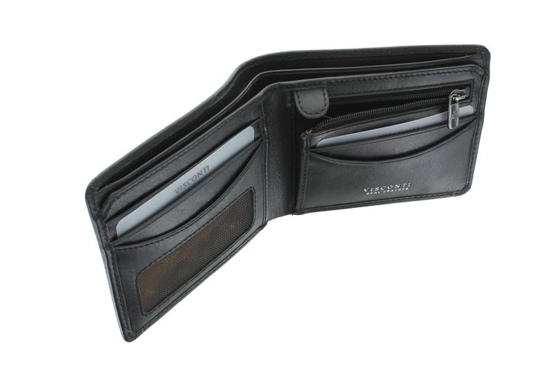 Visconti Tuscany Collection FRANCESCA Leather Wallet With RFID Protection TSC46 Black (Tan) - Image 4